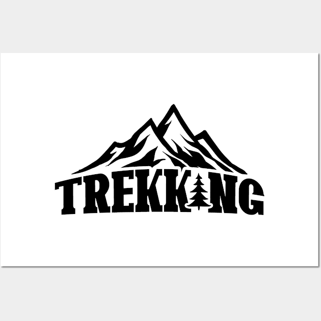 Hiking Hike Trekker Hiker Trekking Wall Art by dr3shirts